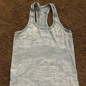 Blue razor back lulu lemon tank top
